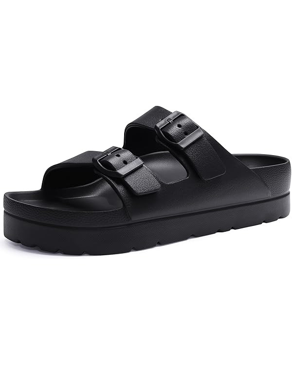 Women's Platform Sandals with Arch Support, Chunky Lightweight Foam Slip on Slides, Comfortable S... | Amazon (US)