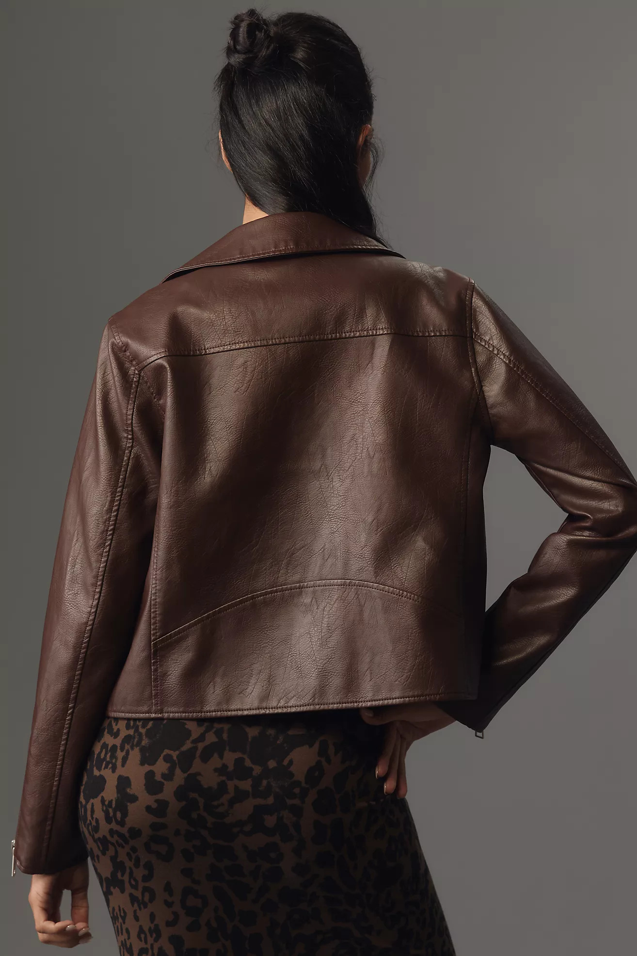 The Saige Faux-Leather Moto Jacket | Anthropologie (US)