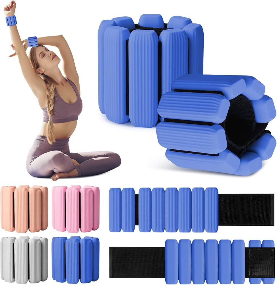 Wrist Weights Set of 2(1Lbs Each), Wearable Wrist Ankle Weights for Women & Men, Adjustable Arm &... | Amazon (US)