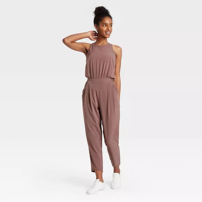 Women's Stretch Woven Sleeveless Jumpsuit - All in Motion™ | Target