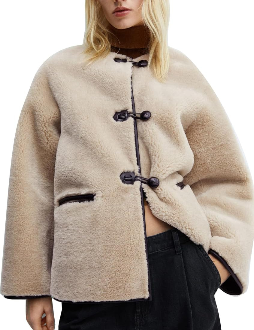 Flygo Womens Fleece Jacket Casual Lightweight Sherpa Jacket Fuzzy Faux Fur Coat Oversized Shearli... | Amazon (US)