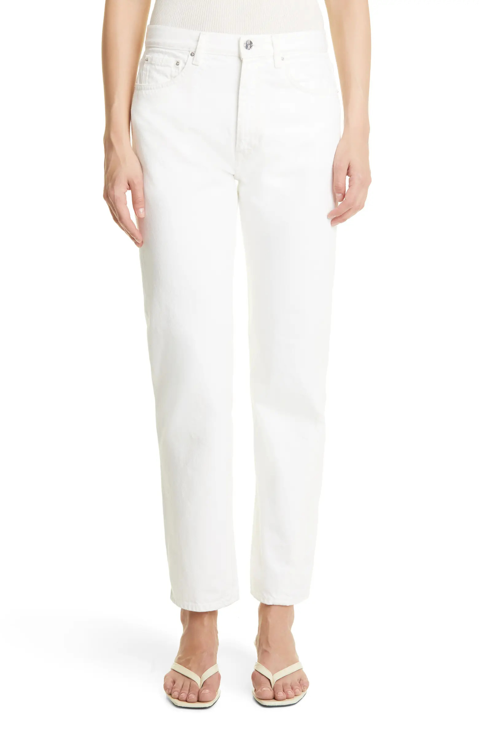TOTEME Twisted Seam High Waist Straight Leg Crop Jeans | Nordstrom | Nordstrom