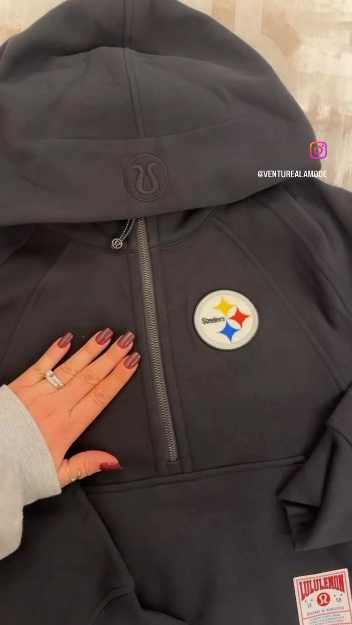 The way this collection single-handedly improved my whole week 🤩🖤💛 Cozy, sporty, and perfectly black & gold. 🏈✨Love my two new pieces! I got my husband the Steady State Hoodie! I still am eyeing up the belt bag and align leggings… 