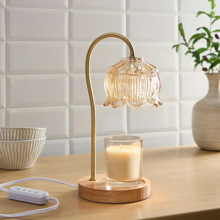 Home Decor Collection Amber 13" Candle Warmer Table Lamp | Walmart (US)