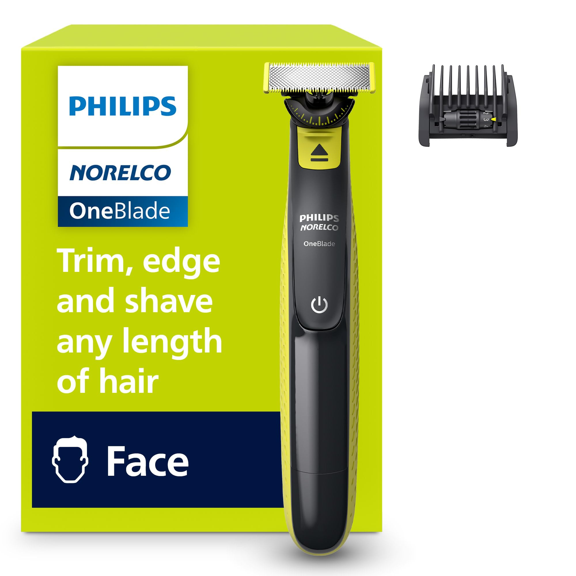 Philips Norelco One 360 Hybrid Face, Electric Beard Trimmer and Shaver, with 360 Technology, 1x 360 for Face, 5in1 Adjustable Comb, Model QP2724/90 | Amazon (US)