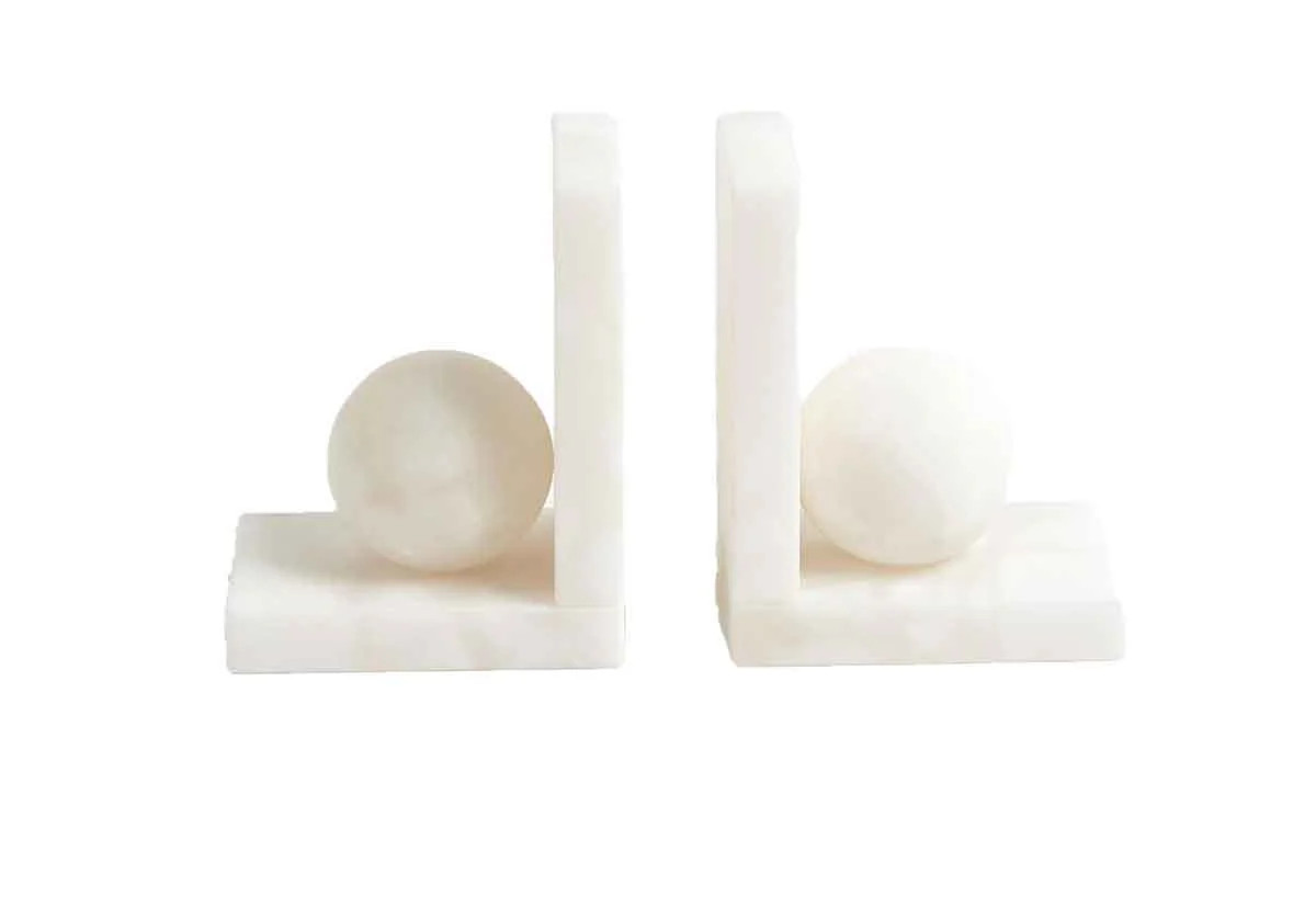 ALABASTER BALL BOOKENDS | Alice Lane Home Collection