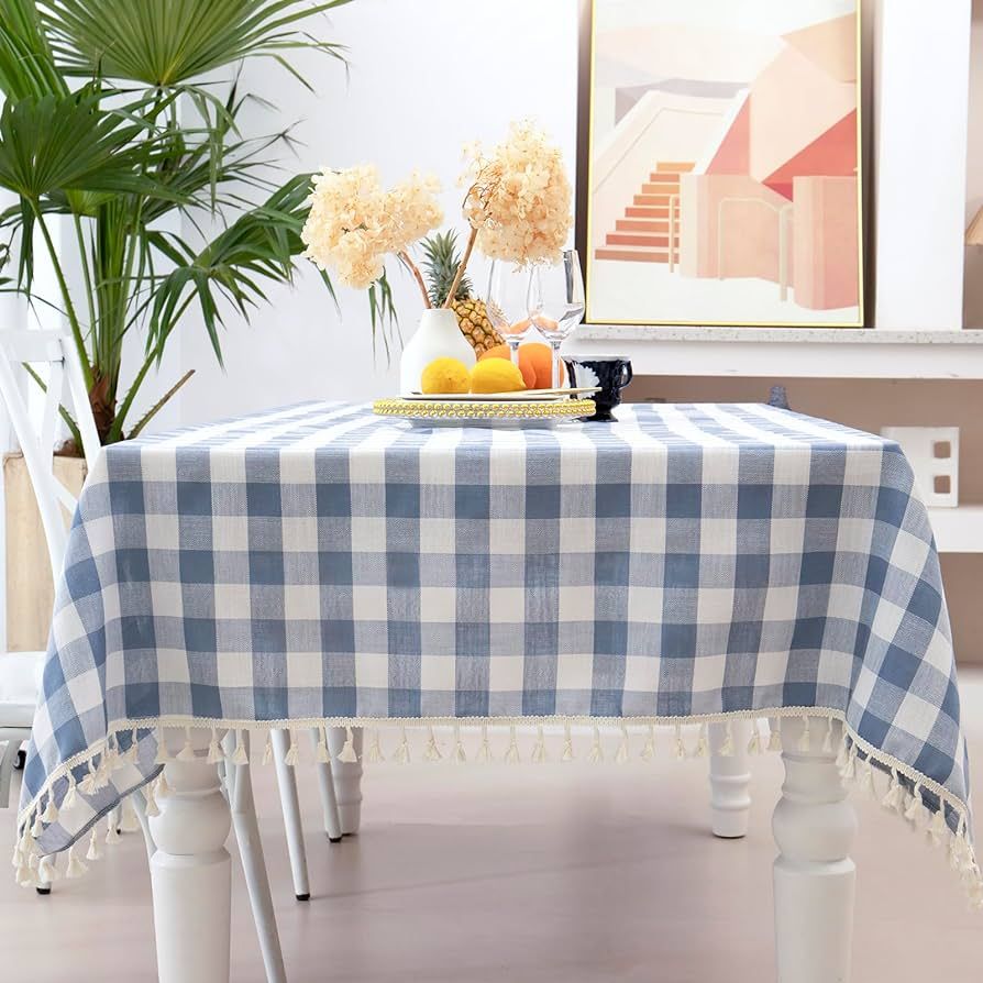 Buffalo Plaid Rectangular Tablecloth-Cotton Gingham Table Cloth for Kitchen Restaurant Farmhouse ... | Amazon (US)