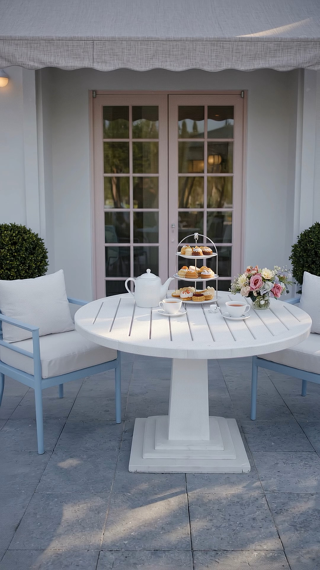This is that perfect in-between moment — not quite dinner, not just coffee… a little cocktail, a little high tea, all outdoors.

I love how a clean coastal chic outdoor dining setup instantly makes your space feel elevated without trying too hard. The soft blue + crisp white palette, paired with a simple pedestal table, just works every single time.

If you’ve been thinking about refreshing your outdoor space, now is the time —
Serena & Lily’s outdoor event ends today (up to 30% off) and these are the exact pieces I always reach for.

Everything linked here ✨
#OutdoorDining
#OutdoorDiningTable
#OutdoorDiningChair
#PatioDecor
#CoastalChic
#OutdoorLiving
#BackyardStyle
#SerenaAndLily
#LTKHome
#LTKSale
#PatioInspo
#AlfrescoDining


#LTKFestival #LTKSaleAlert #LTKHome