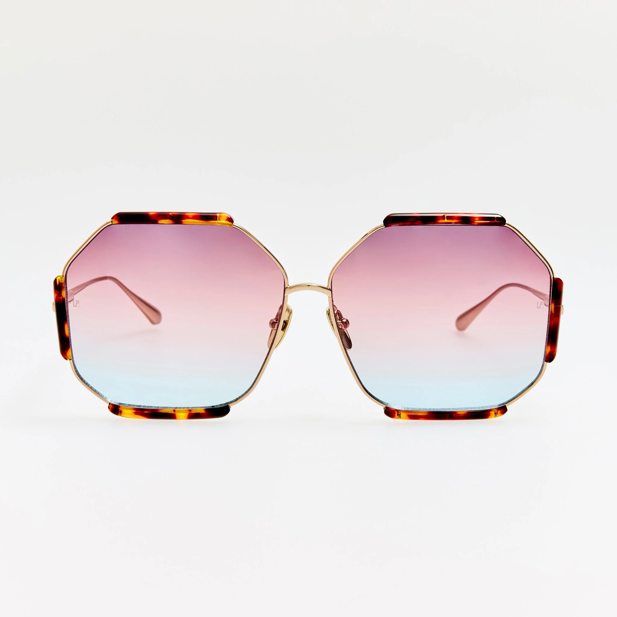 Margot Sunglasses in 22K Gold and Dusk | Linda Farrow