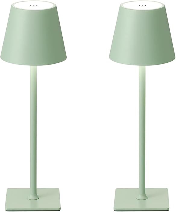 Green Rechargeable Table Lamp Set of 2,Cordless Lamps-6000mAh Battery Operated-Small Touch Lights... | Amazon (US)