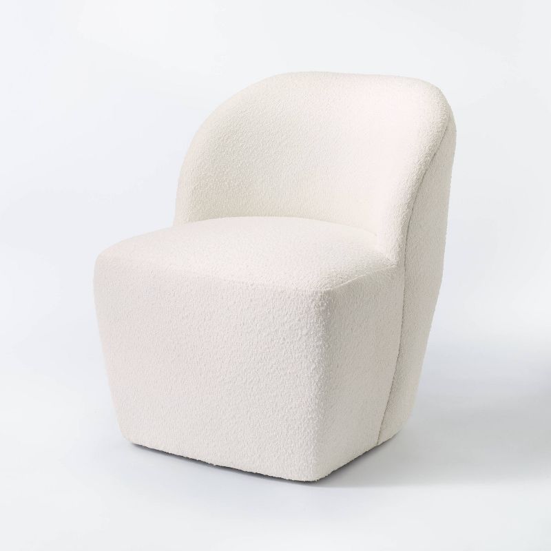 Pasadena Swivel Accent Chair Cream Boucle - Threshold&#8482; designed with Studio McGee | Target