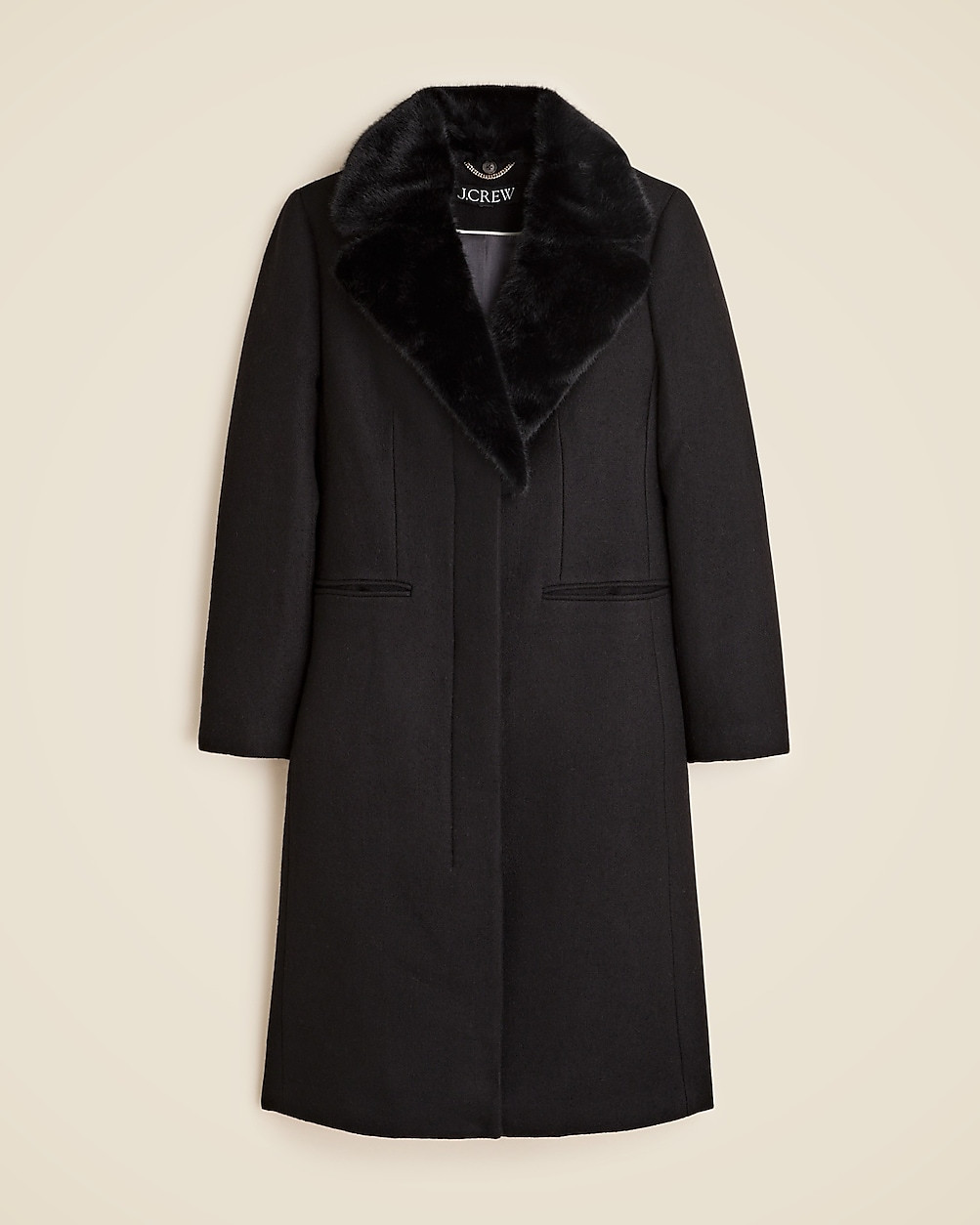 Collection Savoy faux fur-trim topcoat in Italian wool-blend melton | J. Crew US