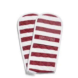 White & Red Stripe Double Oven Glove | Daylesford Organic