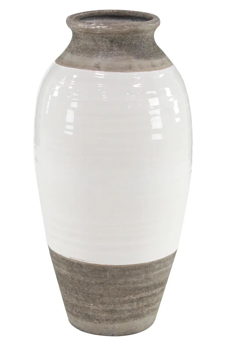 GINGER BIRCH STUDIO Gray Ceramic Vase with White Body | Nordstromrack | Nordstrom Rack