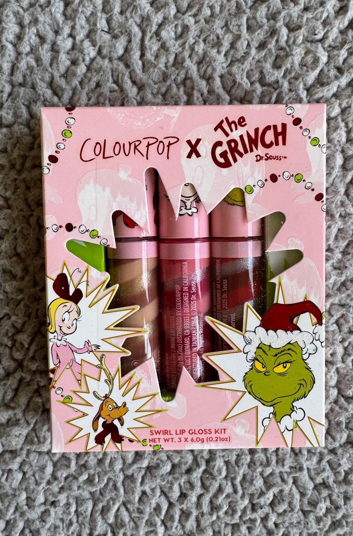 The grinch Colourpop lip kit - 3 lip glosses, pretty colors, shimmery shades, perfect for holiday makeupp look

#LTKBeauty #LTKHoliday #LTKGiftGuide