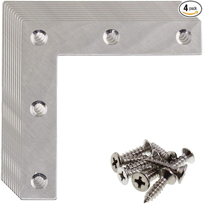 10 Pack Repair Mending Bracket Plate,ULIFESTAR Stainless Steel L Shape Flat Corner Brace Bracket ... | Amazon (US)