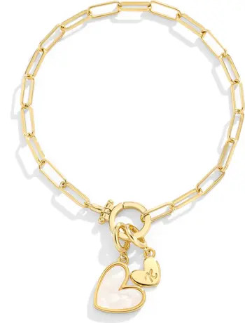 Mother Of Pearl Initial Heart Charm Bracelet | Nordstrom
