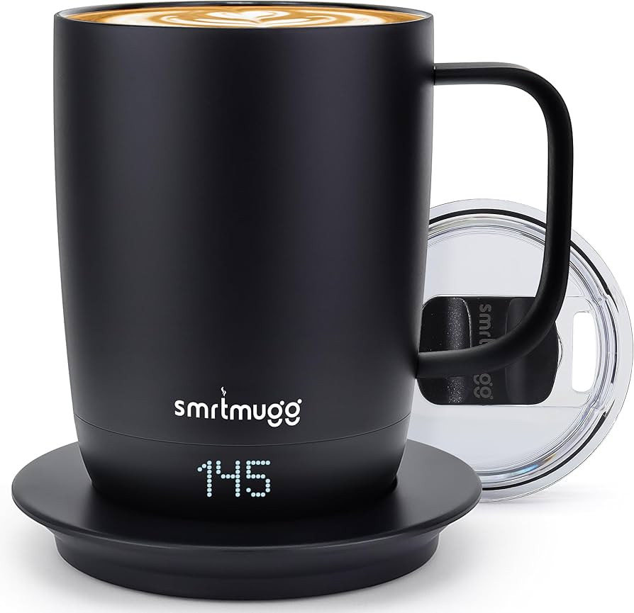 PRO 14 oz. Self-Heating Coffee Mug – 4-Hour Battery Life, Adjustable Temperature Control, LCD D... | Amazon (US)