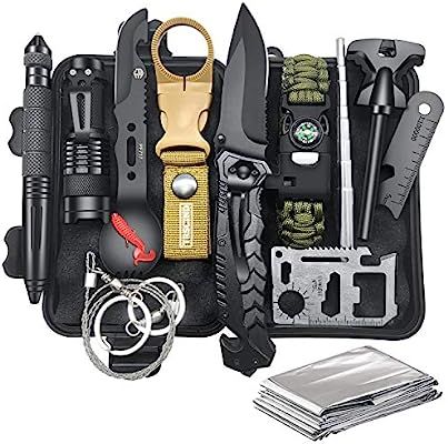 Gifts for Men Dad Husband, Survival Gear and Equipment 12 in 1, Christmas Stocking Stuffers, Fish... | Amazon (US)
