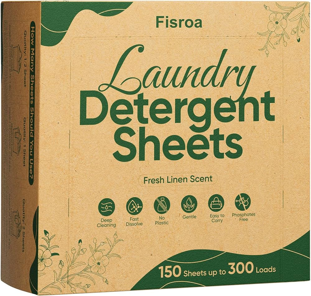 Travel Laundry Detergent Sheets Fisroa 300 Loads (150 Sheets) Eco-friendly Washing Detergent Shee... | Amazon (US)