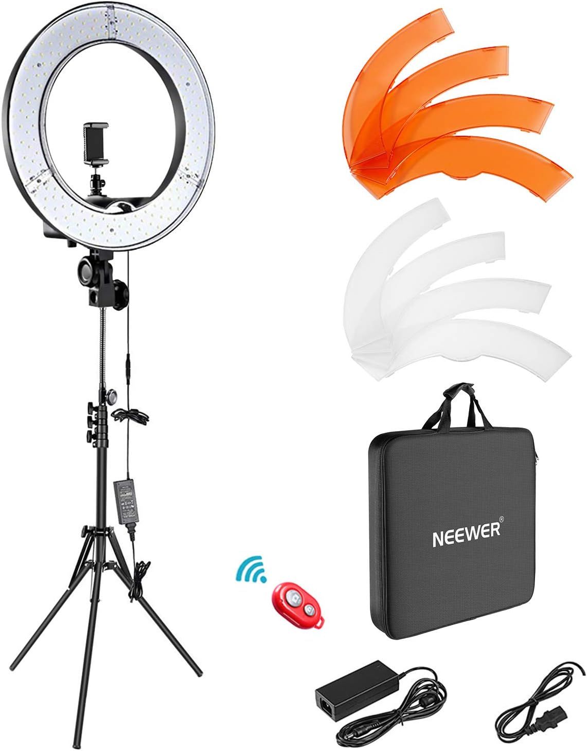 Neewer Ring Light Kit:18"/48cm Outer 55W 5500K Dimmable LED Ring Light, Light Stand, Carrying Bag... | Amazon (US)