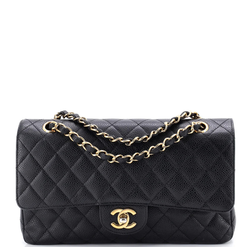 Classic Double Flap Bag Quilted Caviar Medium | Rebag