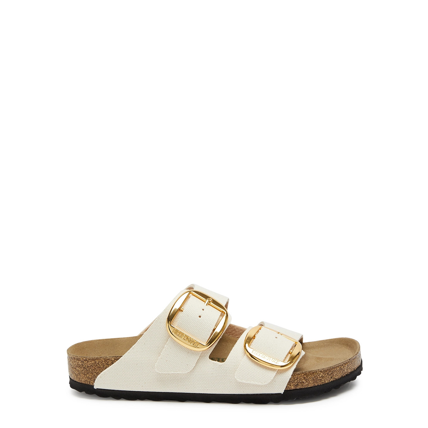 Birkenstock Arizona Big Buckle Canvas Sliders - Cream - 7 | Harvey Nichols (Global)