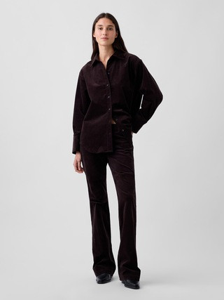 Mid Rise Corduroy Relaxed Flare Pants | Gap (US)