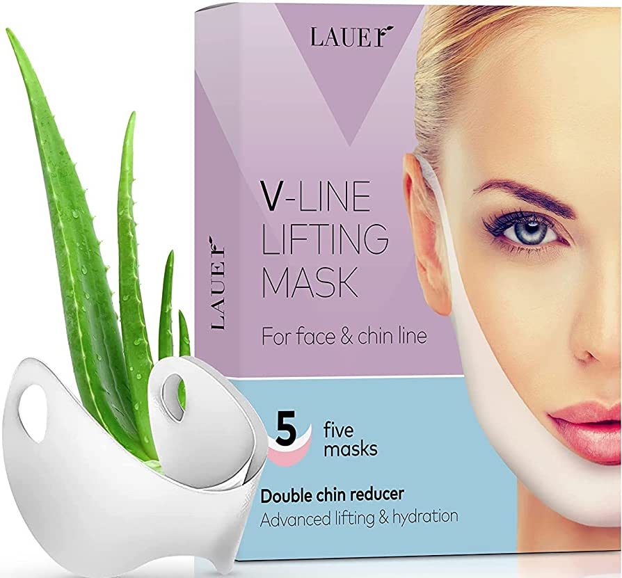 LAUER COSMETIC V Shaped Slimming Face Mask Double Chin Reducer V Line Lifting Mask Neck Lift Tape... | Amazon (US)