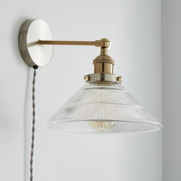 Logan Glass Plug In Easy Fit Wall Light | Dunelm (migrated)
