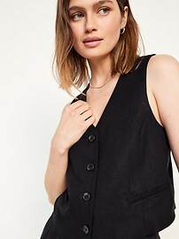 Linen-Blend Vest | Old Navy (US)