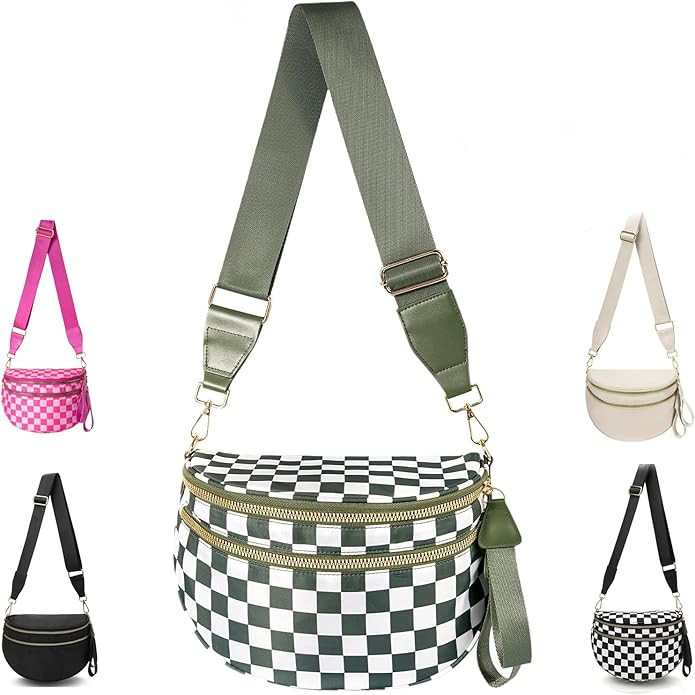 Crossbody Bags For Women,Waterproof Oxford Bum Bag with Adjustable Strap,Large Capacity Travel Pu... | Amazon (US)