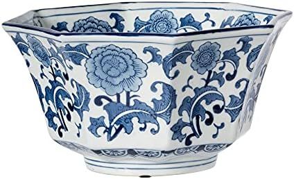 A&B Home, 10.5-Inch Ren Blue and White Centerpiece Bowl | Amazon (US)