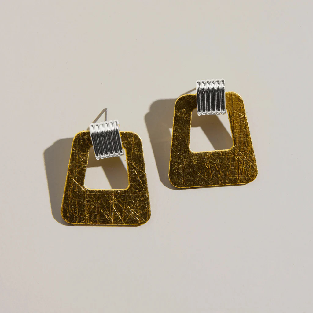 Vintage Gold Mixed Metal Avery | Nickel and Suede