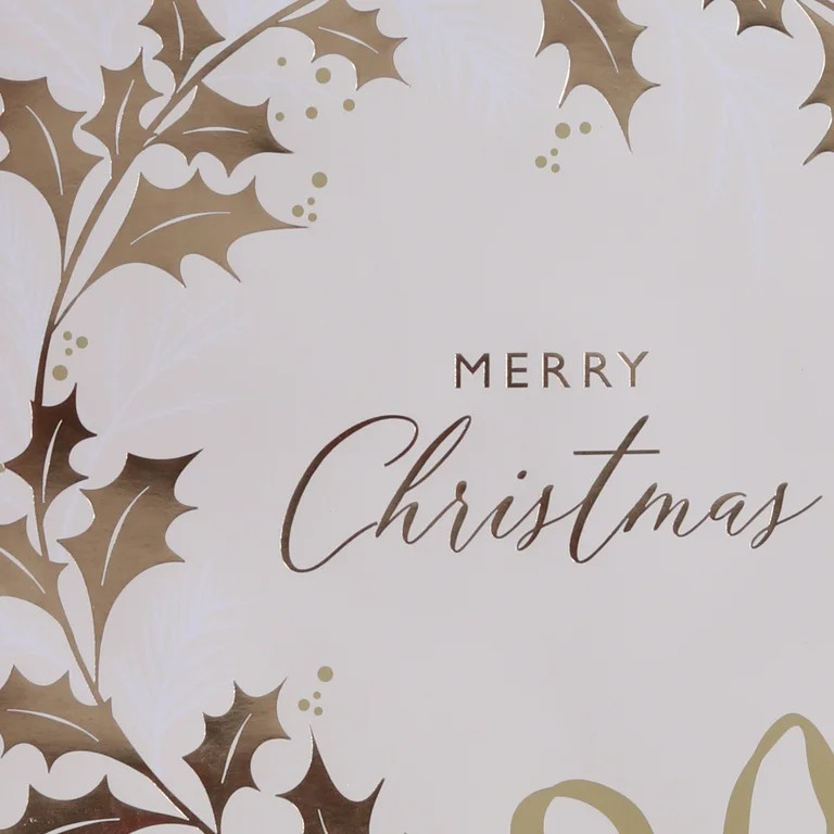 Medium Gold and White Merry Christmas Wreath Paper Gift Bag, 7.5" x 4.5" x 9.87", by My Texas Hou... | Walmart (US)