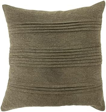 Creative Co-Op Woven Cotton Pleated Pillow, 18" L x 18" W x 2" H, Green | Amazon (US)