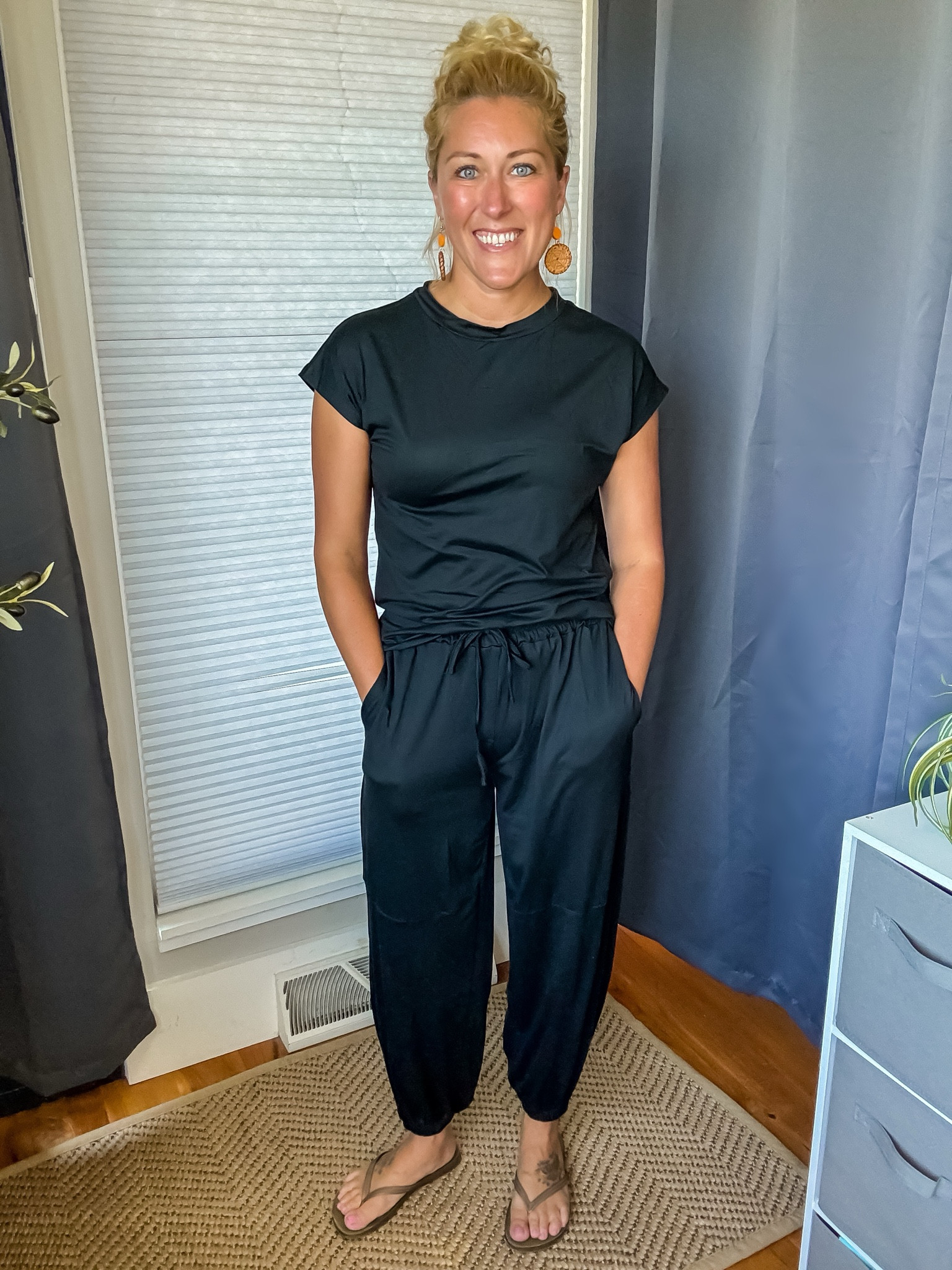 2pc sets have been super popular lately and this one is seriously the comfiest I’ve found! Love the gathered legs of the joggers and the top is perfection! Fits like my favorite tees. 

#LTKOver40