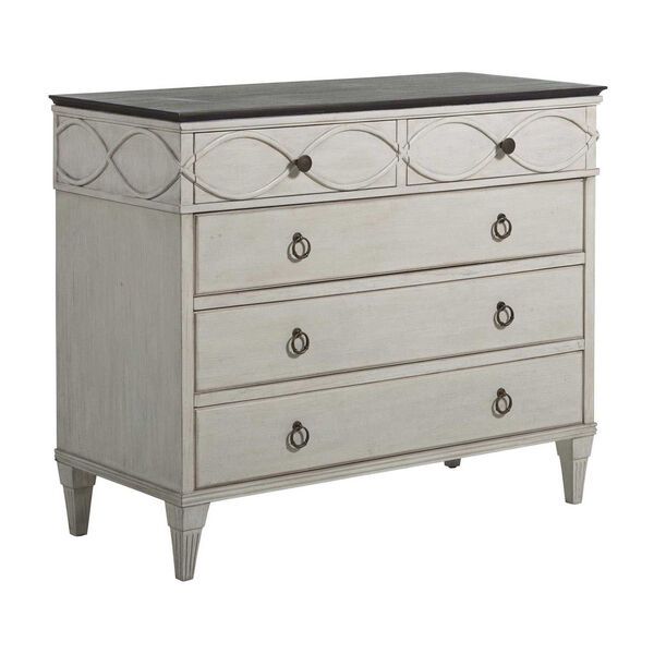 Caralina Sesame White and Antique Bronze 44-Inch Chest - (Open Box) | Bellacor