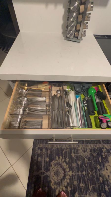 The Walmart x Home Edit 6 piece kitchen set is amazing and so price friendly. Organize your forks, knives and spoons and a pretty way! Love my kitchen drawer now with all my silverware. Shop more Home Edit from Walmart! #kitchendecor #walmarthome #homeedit #homeorganizing

#LTKhome #LTKunder50 #LTKstyletip