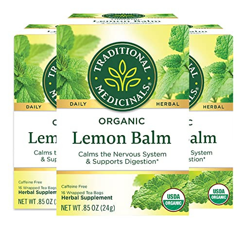 Traditional Medicinals Organic Lemon Balm Herbal Tea, Calming and Supports Digestion, (Pack of 3) - 48 Tea Bags Total | Amazon (US)