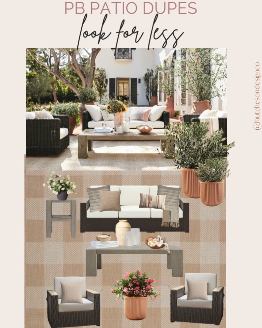 Pottery Barn Patio look-a-likes! Spring is on its way! Now is the time to refresh your patio. Get ready to spend time in your outdoor living spaces with friends and family! Tap the heart to save your favorite pieces and receive alerts if they go on sale or stock is low! I personally would splurge on some items and save on others! What will you do?
The terra-cotta planters also come in white. PB for less. Look for less. Spring Patio Inspo. Outdoor rug. Outdoor throw pillows. Chunky table. Oversized Shell bowl. #LTKFind

#LTKhome #LTKstyletip