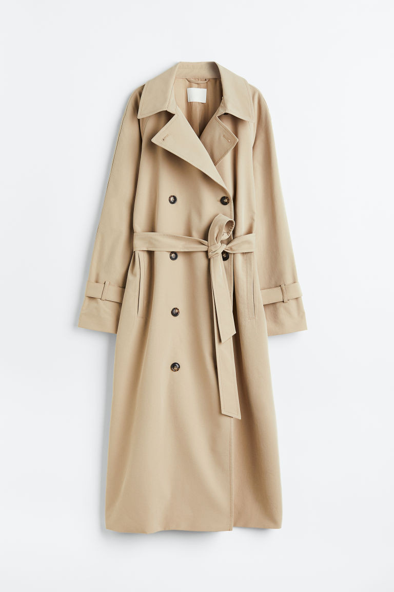 H & M - Double-breasted Trench Coat - Beige | H&M (US + CA)