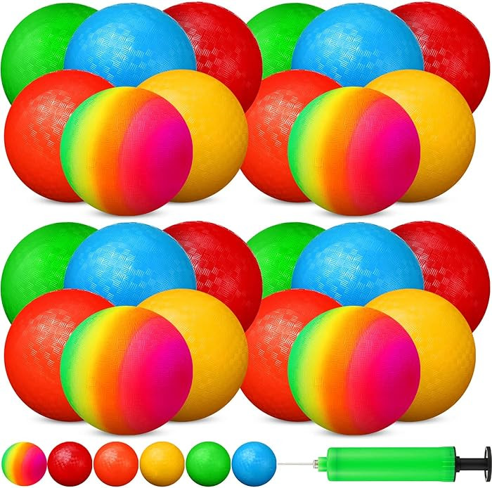 Vinsot 12 Pack 8.5 Inch Playground Balls Kickball Bulk, Bouncy Balls for Kids Inflatable Bouncing... | Amazon (US)