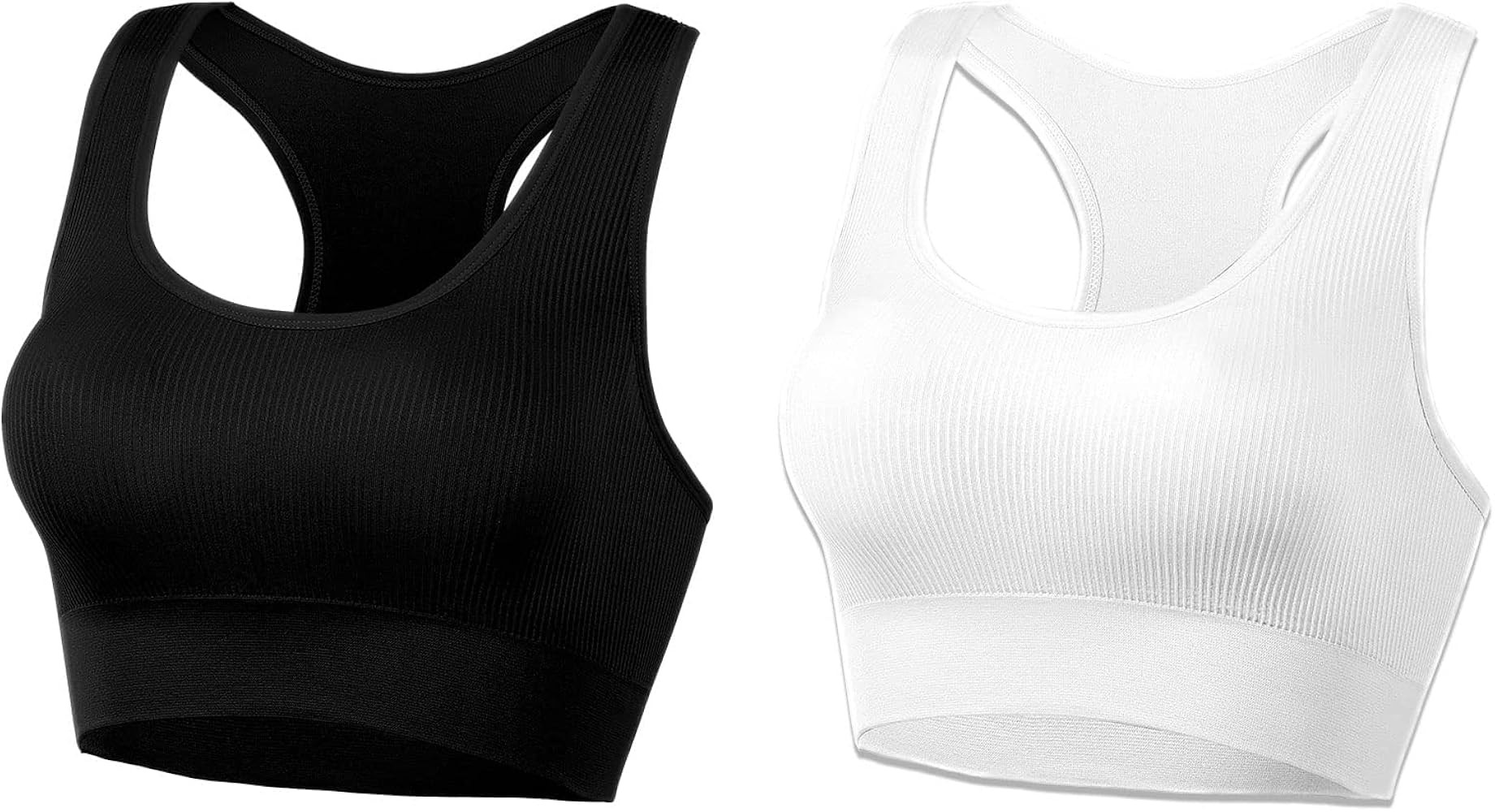 AMRIY Racerback Sports Bras for Women Medium Support Padded Bra Seamless Women's Sports Wireless ... | Amazon (US)