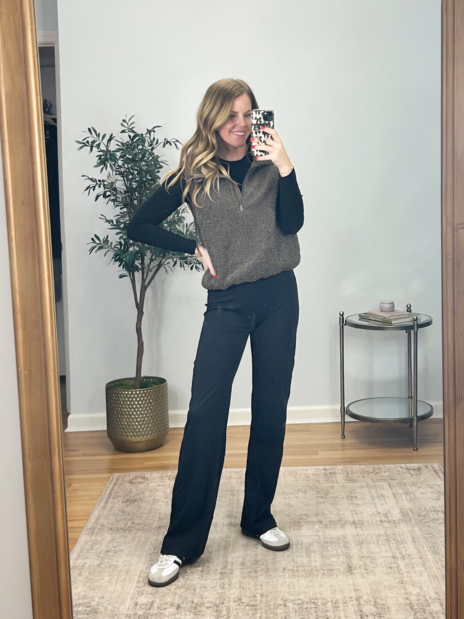 This vest is so cute! Love it paired with these comfy pants and our favorite basic top! Size M in the long sleeve and vest, size S in the pants! 

#LTKFindsUnder50 #LTKootd #LTKmomlife