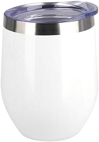 SUNWILL Insulated Wine Tumbler with Lid White, Double Wall Stainless Steel Stemless Insulated Win... | Amazon (US)