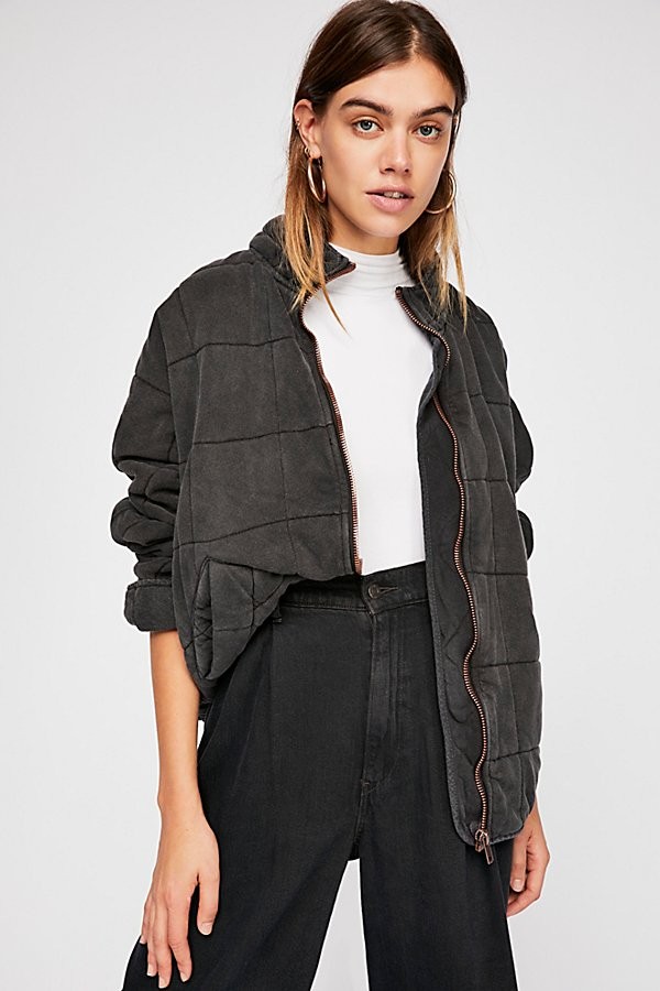 Dolman Quilted Knit Jacket by Free People, Black, XL | Free People (Global - UK&FR Excluded)