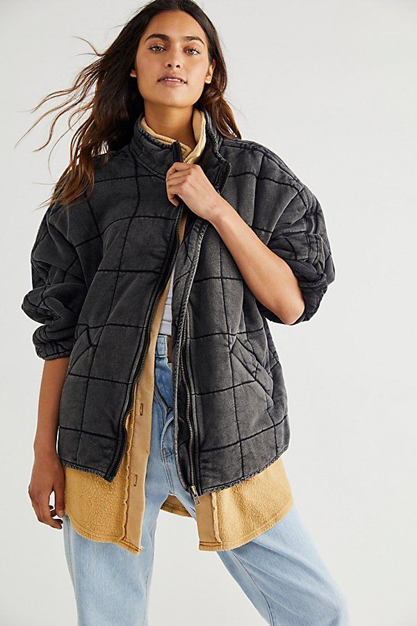 Dolman Quilted Knit Jacket by Free People, Black, XL | Free People (Global - UK&FR Excluded)