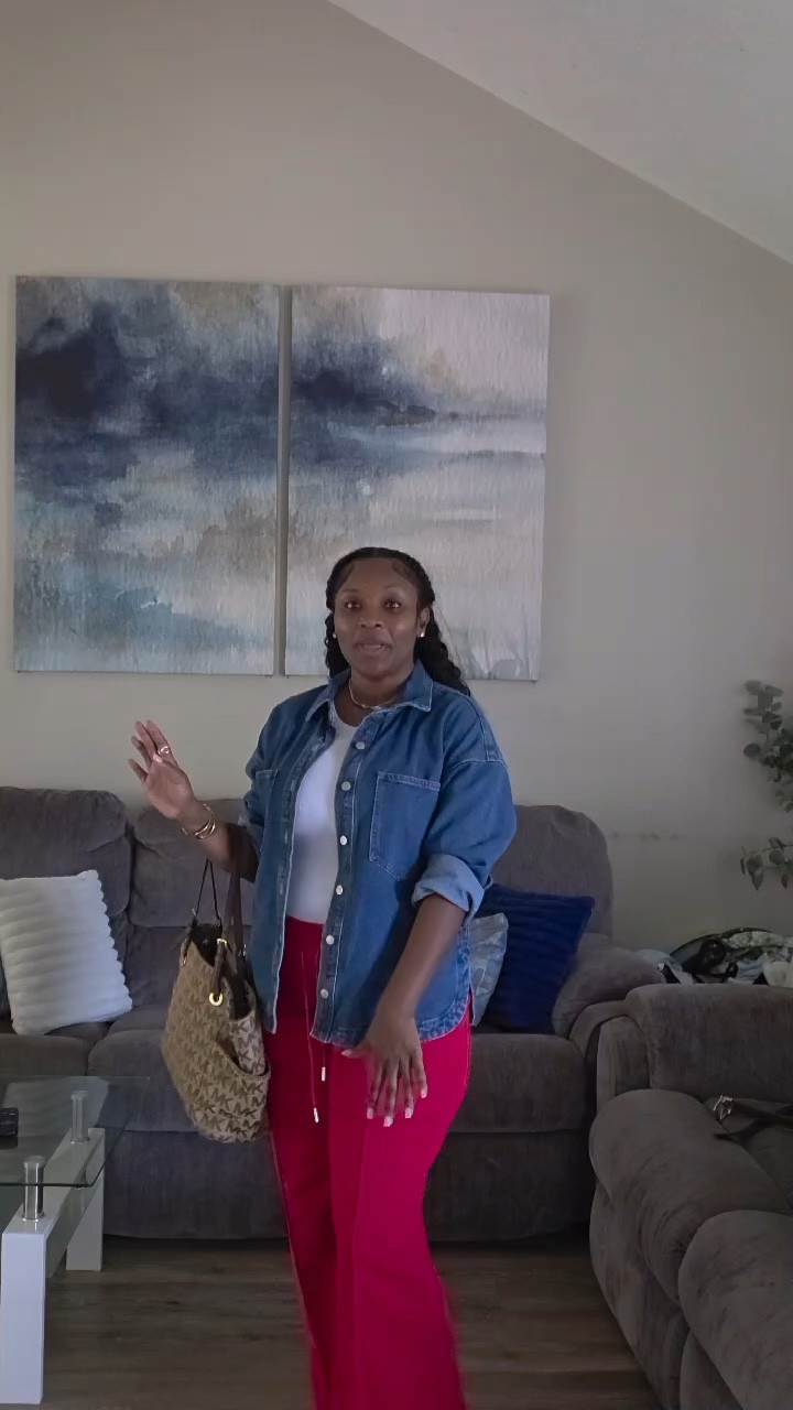 These red joggers are one of my favorite pieces because they are truly all season wear. They’re not too thick and not too thin, which makes them perfect for Alabama weather year round. They can absolutely carry you through an Alabama winter and still work beautifully for cooler summer days and spring weather.  

I paired them with a white onesie and a denim jacket for an easy, put together look that still feels comfortable and effortless. Finished it off with layered gold jewelry, including my gold herringbone necklace and a second delicate chain, plus my Michael Kors purse and brown slides.  

Comfortable, cute, and easy to wear exactly how we like it 🤍✨  

For reference  
Weight: 172  
Bra size: 34F  
Joggers: Large  
Onesie: Large  
Shoes: Size 7

#LTKOver40 #LTKgrwm #LTKootd