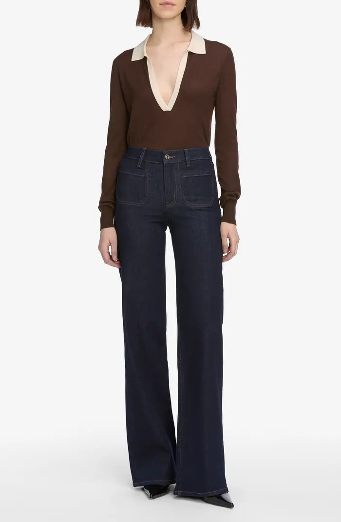 Le Slim Palazzo Long Modernist Pocket Wide Leg Jeans | Nordstrom